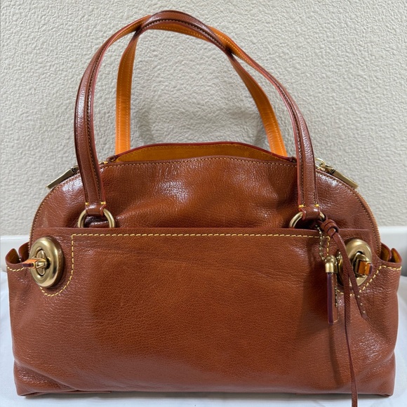 Coach 1941 Grain Leather Outlaw Satchel Shoulder Bag Saddle Brown preowned - Picture 1 of 9